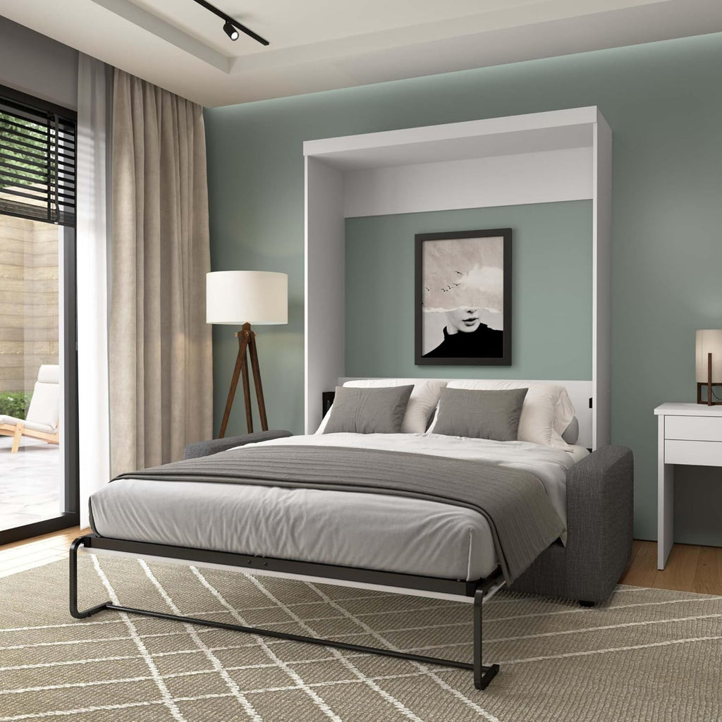 Bestar Nebula Murphy Sofa Wall Bed, Queen, White K1229