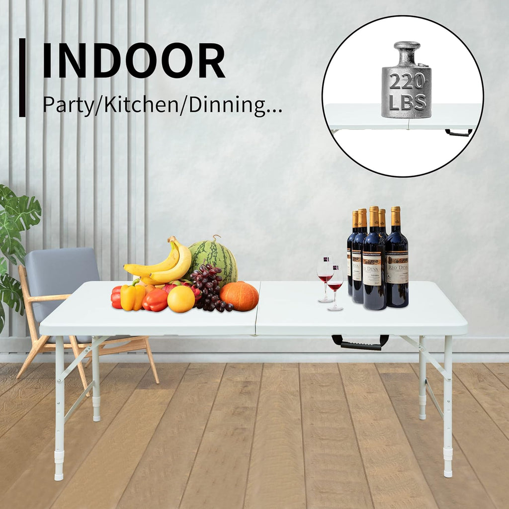 4 Foot Folding Table with Carrying Handle H667387