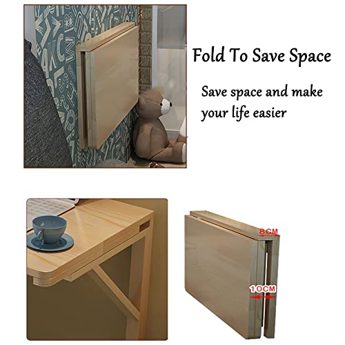 Solid Wood Wall Hanging Drop-Leaf Table with Double Support Q8314