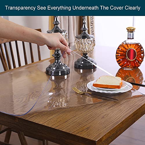 Thicken PVC Clear Table Cover Protector for Rectangle Dining Table, 28 inch L80082