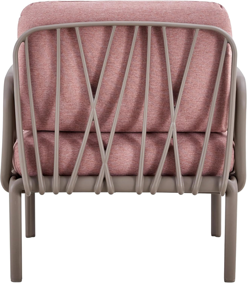 3-Piece Patio Furniture Set with Cushions and Coffee Table, Pink R470