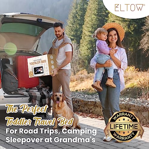 ELTOW Toddler Inflatable Travel Bed with Safety Bumpers and Pump W4274