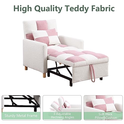 ODUWA Convertible Chair Bed 3-in-1 Sleeper Sofa with Pillow U873621