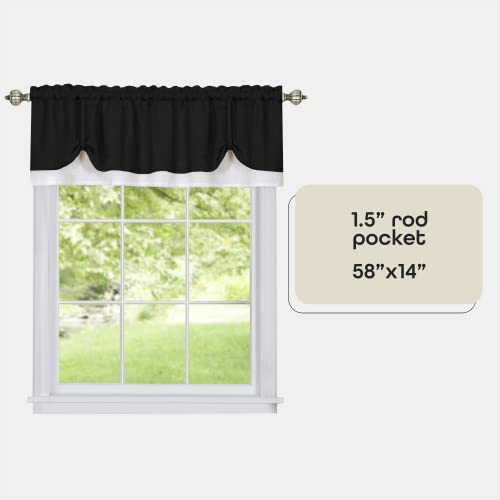 Achim Home Decor Darcy Window Curtain Valance, Tan & White, 58x14 Inch N187091