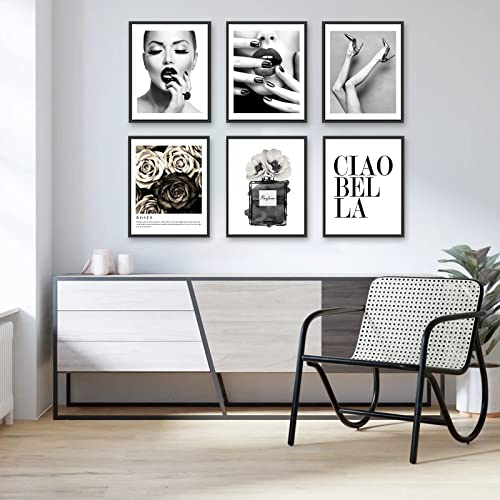 YIXIHOMPT Bathroom Wall Art Prints Set of 6 Black and White Unframed 8x10in Q71827