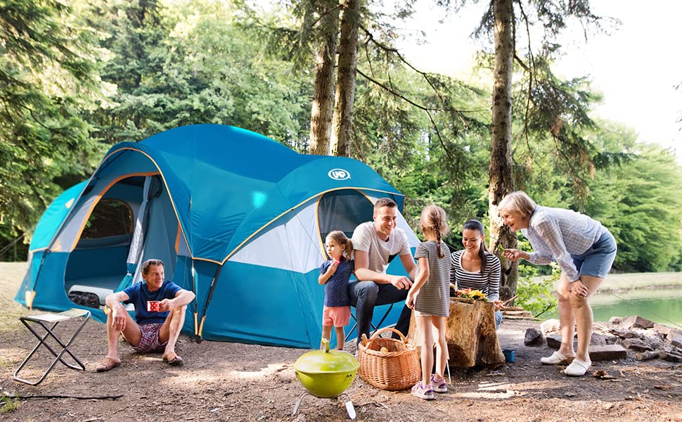 UNP Camping Tent 10-Person Family, 2 Room, Waterproof K578910