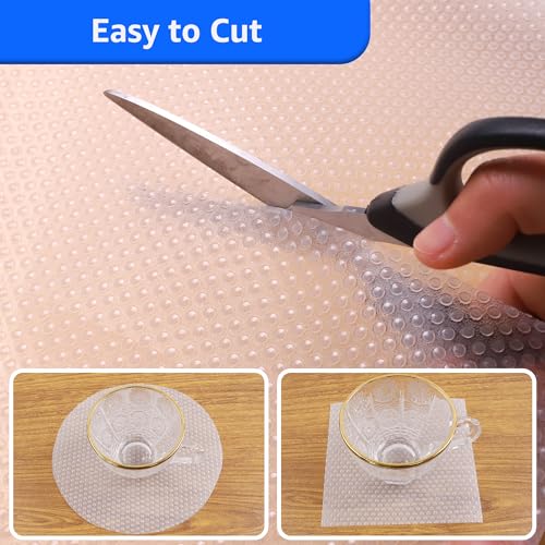 PABUSIOR Clear Shelf Liners for Cabinets, 11 Inch Wide, Non-Adhesive X996779