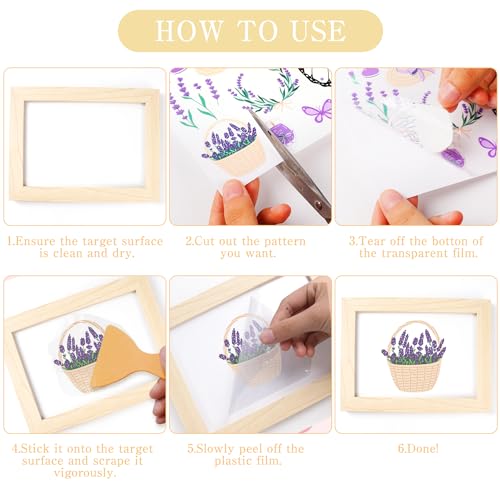 Botanical Flower Rub on Transfers for Furniture Crafts Decor, 10 Pcs T746231