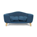 GDFStudio Mid Century Small Plush Pet Bed, Dark Gray and Natural Finish