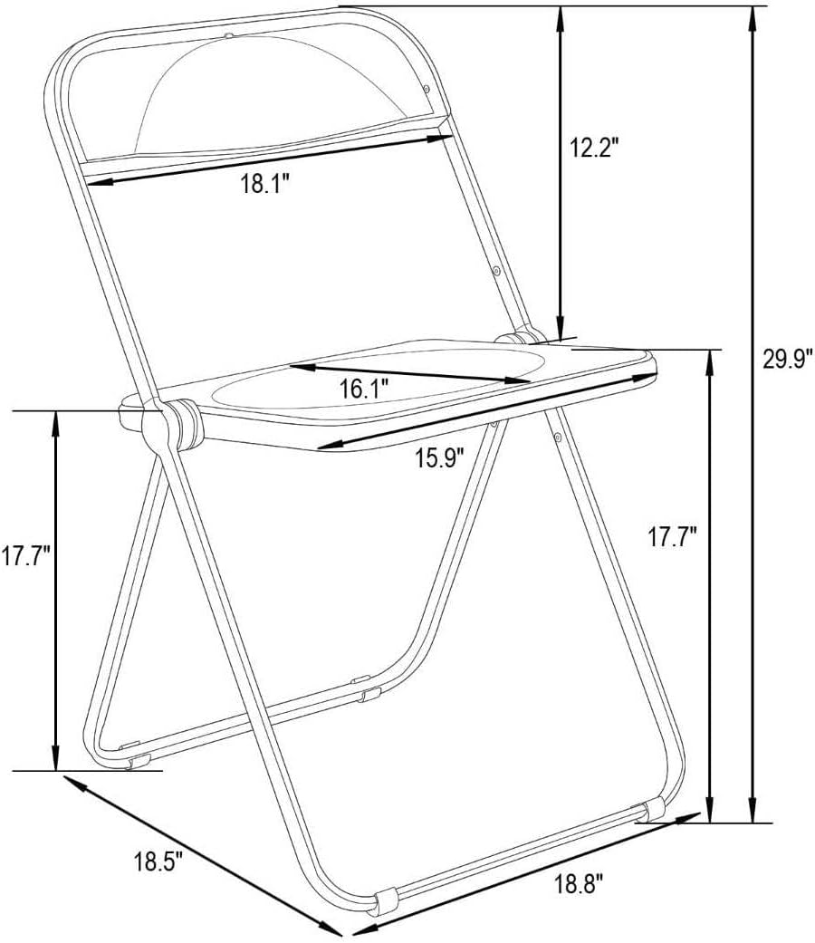 Folding Chair with Gold Metal Frame, Set of 4 D5335
