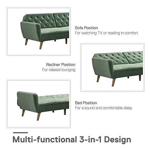 Novogratz Tallulah Memory Foam Futon Convertible Couch, Camel O490