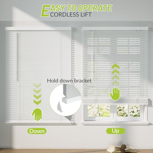 SZXIMU Cordless Room Darkening Mini Blind 35" W x 64" H White U29324