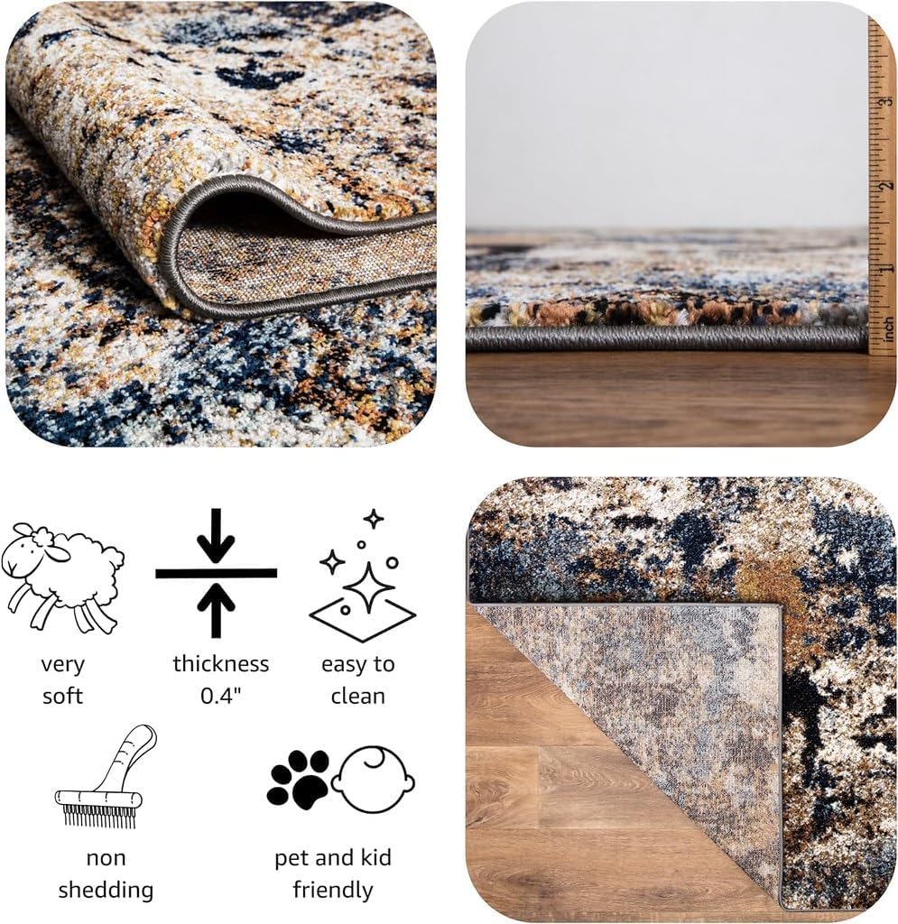 Keen Home Design Area Rug 6x9 Non-Shedding Abstract E7135