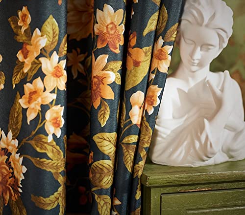 Sheer Curtains Voile Panel Retro Print Window Treatment for Living Room, 50x72 inch K213