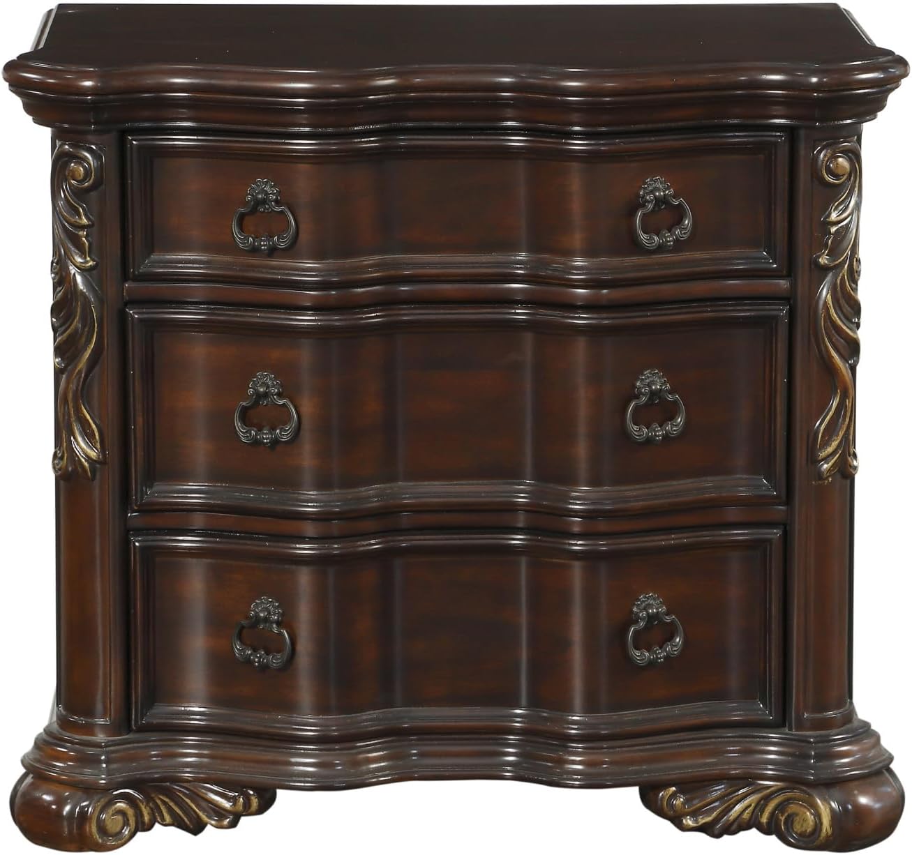 Cherry Finish Nightstand with 3 Drawers B382