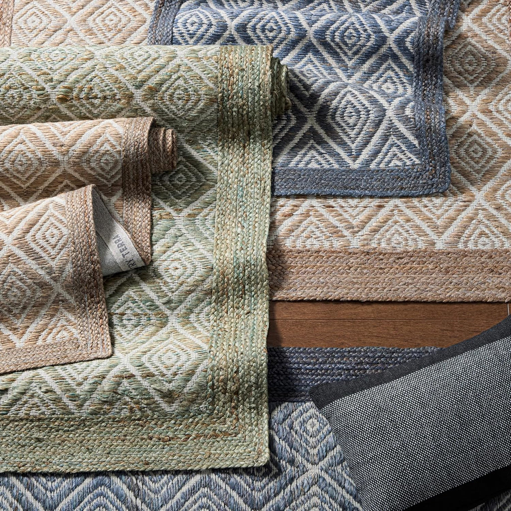TOWN & COUNTRY TERRA Nalani Textured Diamond Hand-Knotted Jute Area Rug, Brown, 6'x9' Y381