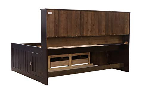 Discovery World Furniture Bookcase Daybed with 6 Drawers, Full, Espresso Y1175