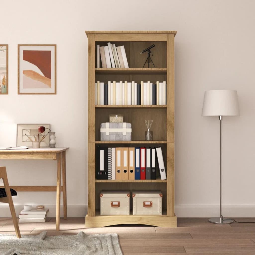 5-Tier Bookcase Office Furniture Bookshelf for Bedroom Bookshelve Office Bookcase Mexican Pine Corona 31.9"x15.7"x66.9"