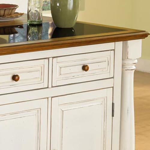 Homestyles Monarch Kitchen Island Set with 2 Stools, Off-White L666890