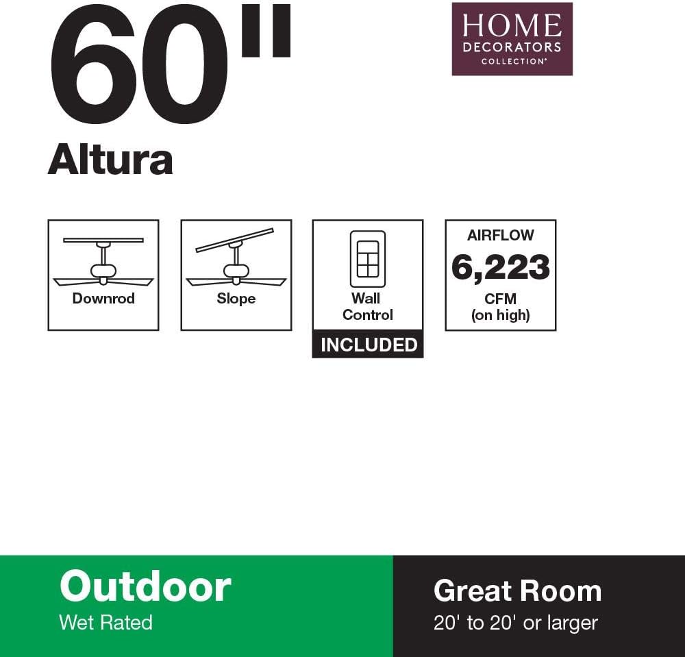 Altura 60" Outdoor Oil Rubbed Bronze Ceiling Fan P119