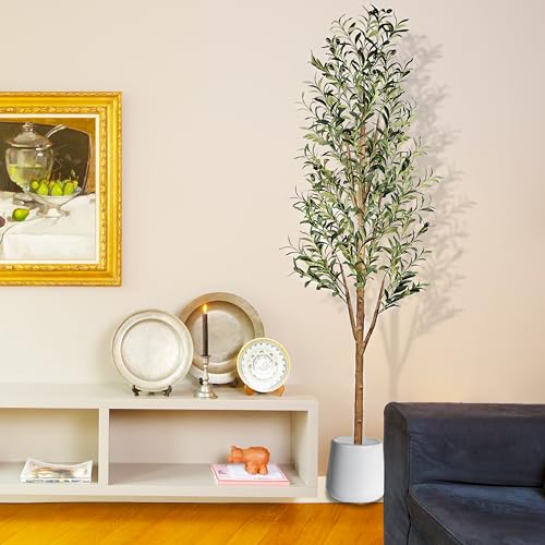 Sunnyglade 6FT Artificial Olive Tree Faux Silk Potted Plant Indoor Decor Y76675