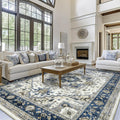 Large Area Rug for Living Room 10x14 - Vintage Washable Rugs Soft Oriental Floor Carpet Traditional Low Pile Rug Boho Non Slip Rug for Indoor Bedroom Kitchen Office