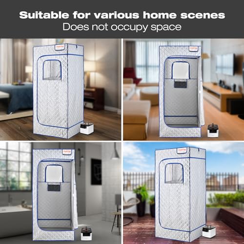 Portable Full Size Steam Sauna for Home Spa with Remote Control, Black B114472