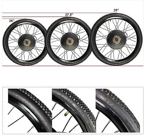 Electric Bike Conversion Kit 26" 27.5" 29" Front Rear Wheel 48V 1500W with LCD Display K23412