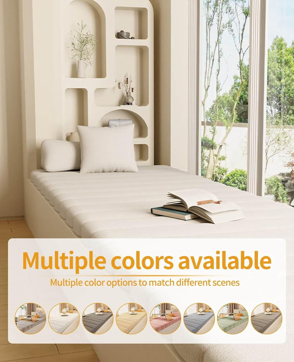Custom Window Seat Cushions Indoor, Anti-Cat Scratch Waterproof, Non Slip Thickened Bench Cushion Y720