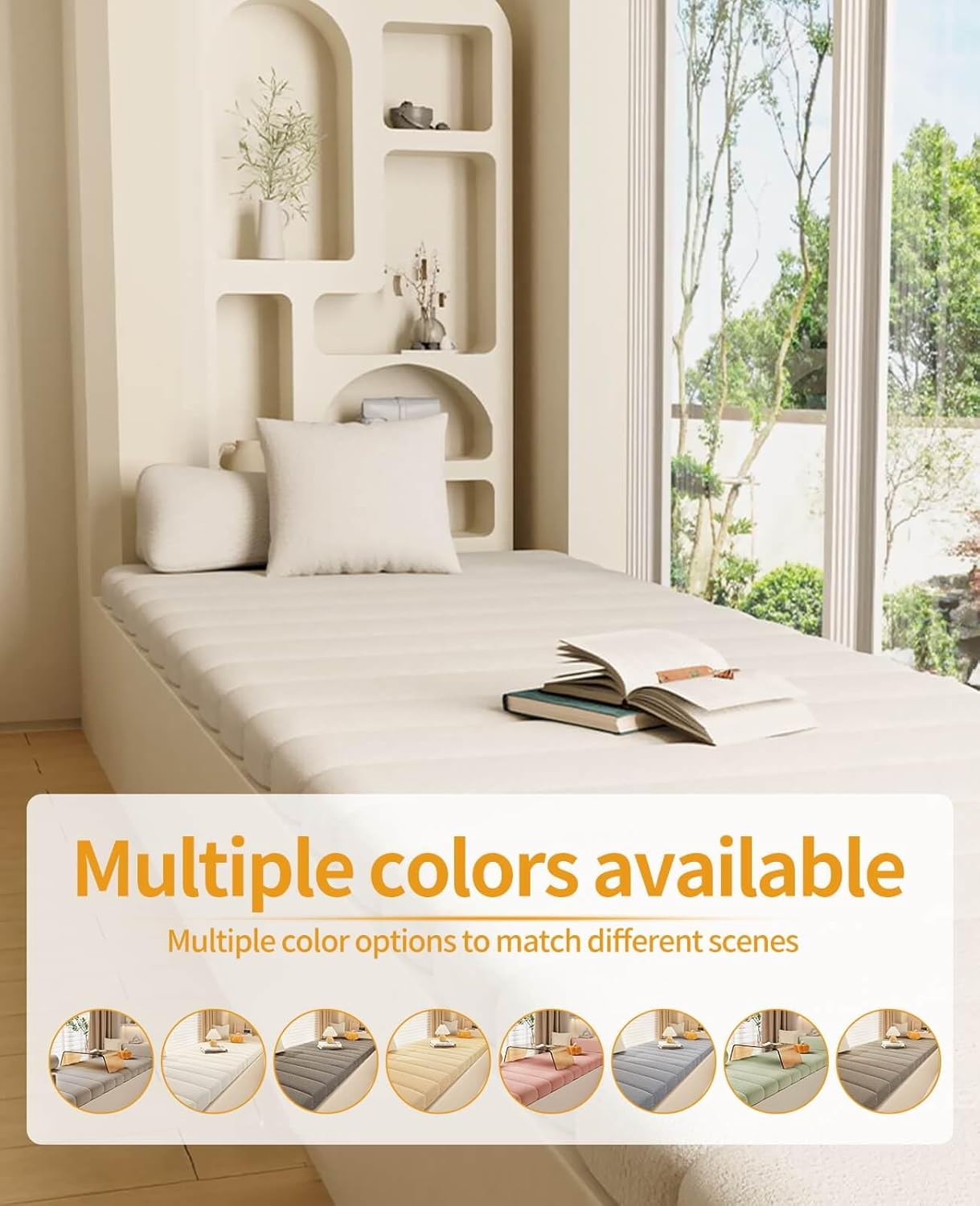 Custom Window Seat Cushions Indoor, Anti-Cat Scratch Waterproof, Non Slip Thickened Bench Cushion Y720