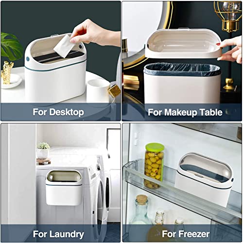Mini Trash Can with Lid for Desk, Office, RV, Dorm (Orange) C4927