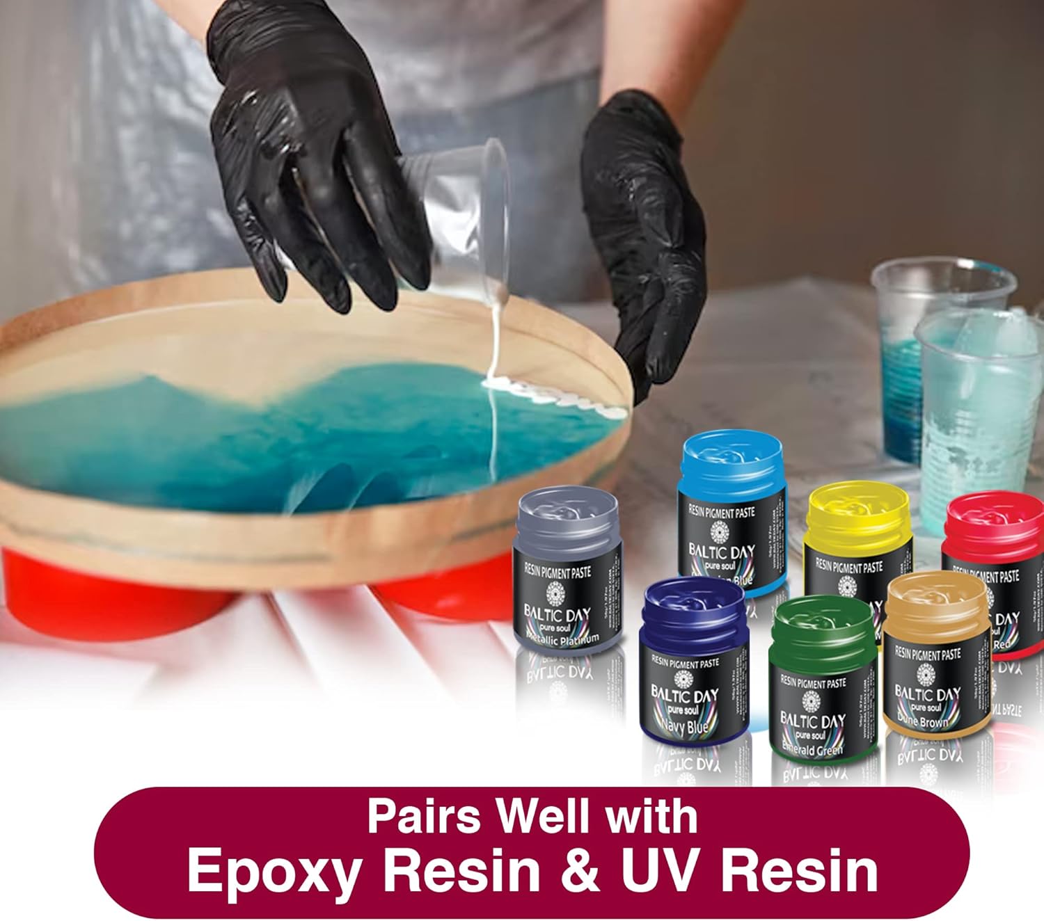 24 Pigment Pastes for Epoxy Resin Jars Set - Opaque Solid Resin Dye G284