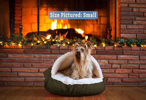 Snoozer Luxury Microsuede Cozy Cave Pet Bed, Small, Buckskin M82863