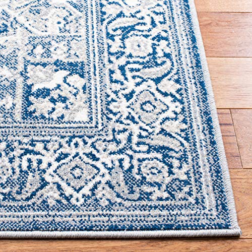 SAFAVIEH Belmont Collection Area Rug 5'5" x 7'7", Navy & Grey, Oriental Design P37588
