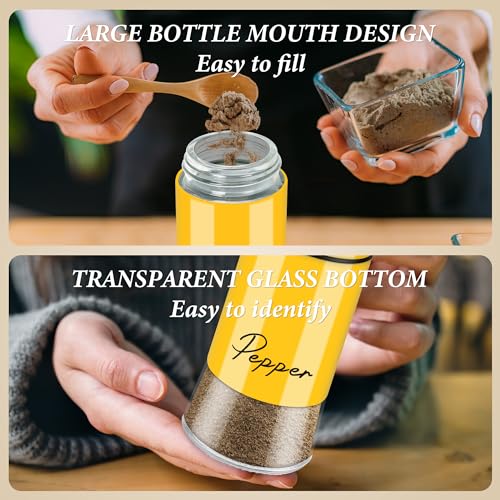 Gold Salt and Pepper Shakers Set, 5 oz Modern Farmhouse Kitchen Decor D859