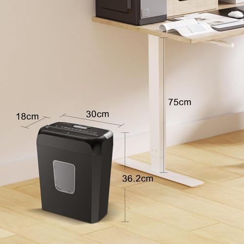Bonsaii 6-Sheet Crosscut Paper Shredder with Wastebasket P220646