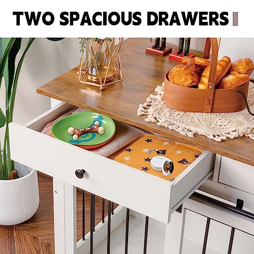 Scurrty Wooden Dog House Pet Furniture for Small Medium Dogs Indoor Use Grey-M O39762
