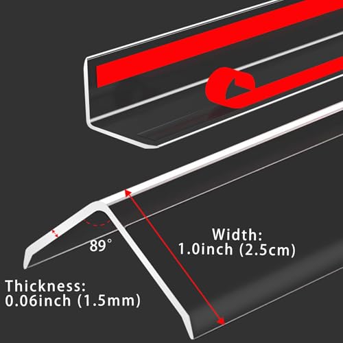 Gaahing 4 Pack Clear Corner Guards, Self-Adhesive L-Shaped Wall Edge Protector O469