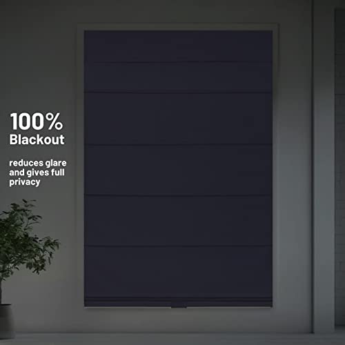 CHICOLOGY Roman Shades for Windows, Blackout, 33" W x 64" H, Del Mar Moon Shell I52923