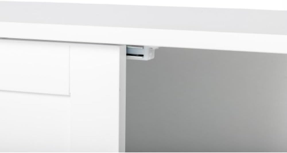 White Bathroom Storage Cabinet Freestanding with Doors and Drawers D9338