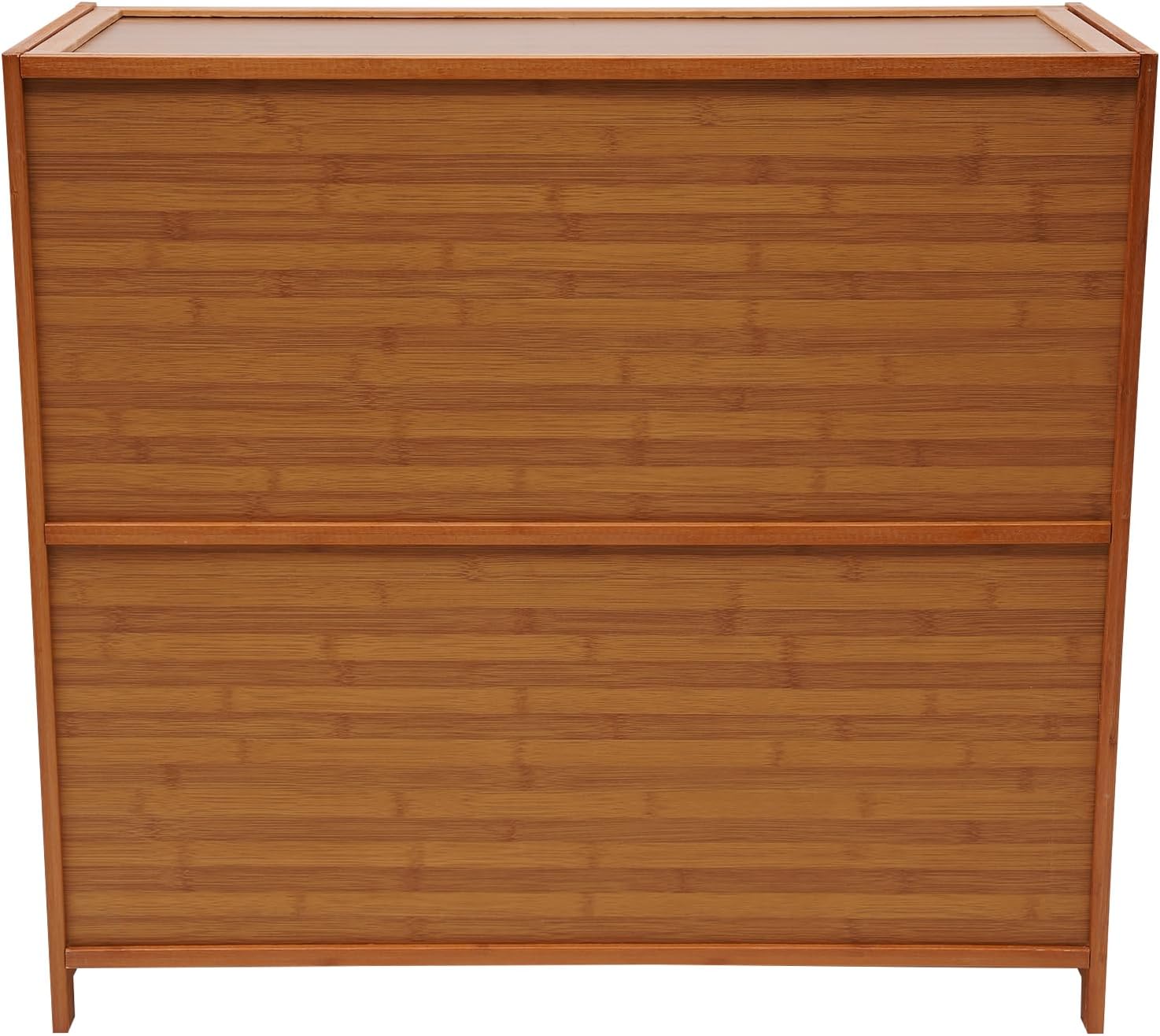 Bamboo 4-Tier Shoe Rack Brown Retro Storage Cabinet C36385