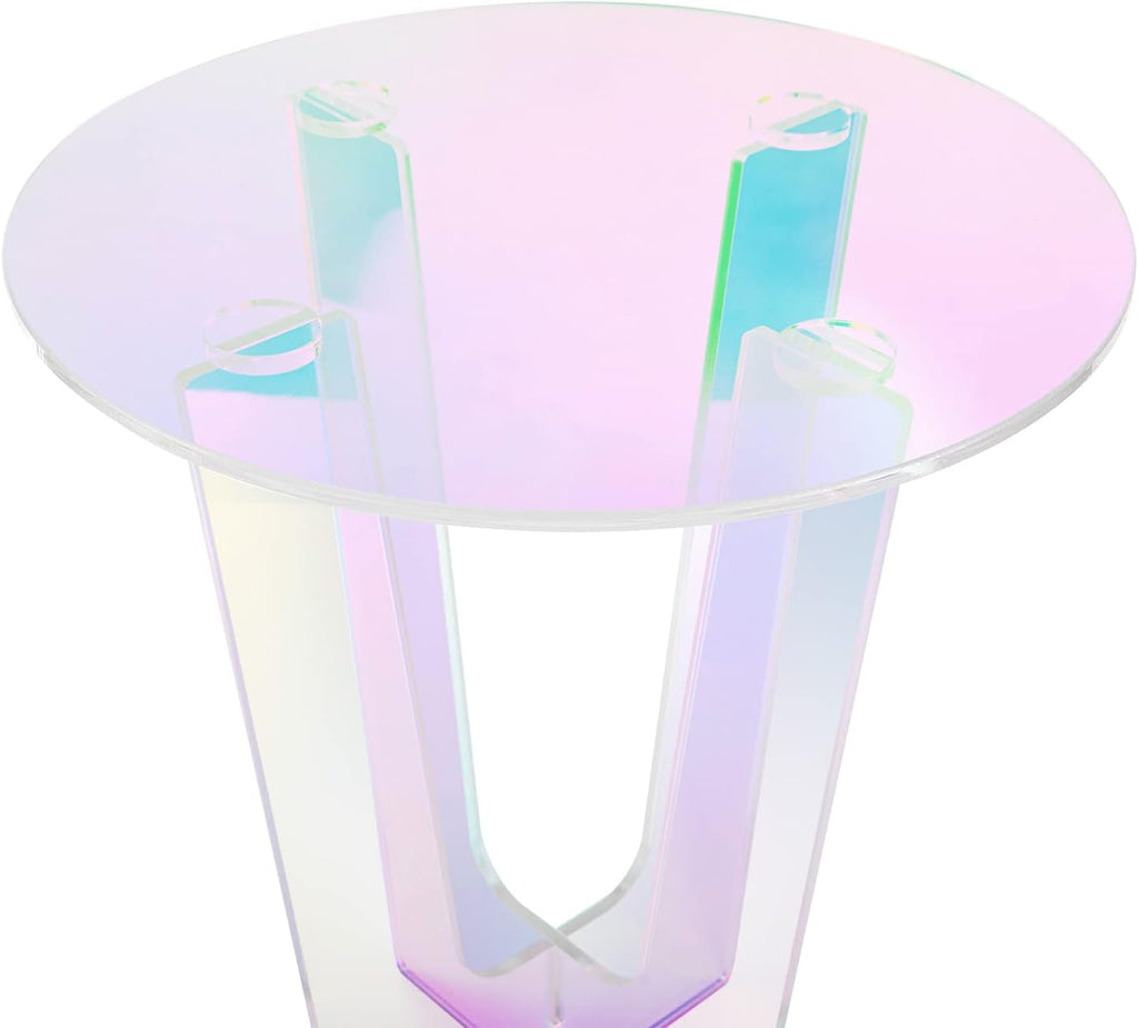 Acrylic Side Table Iridescent Rectangle Coffee Table with Storage Shelf W768449