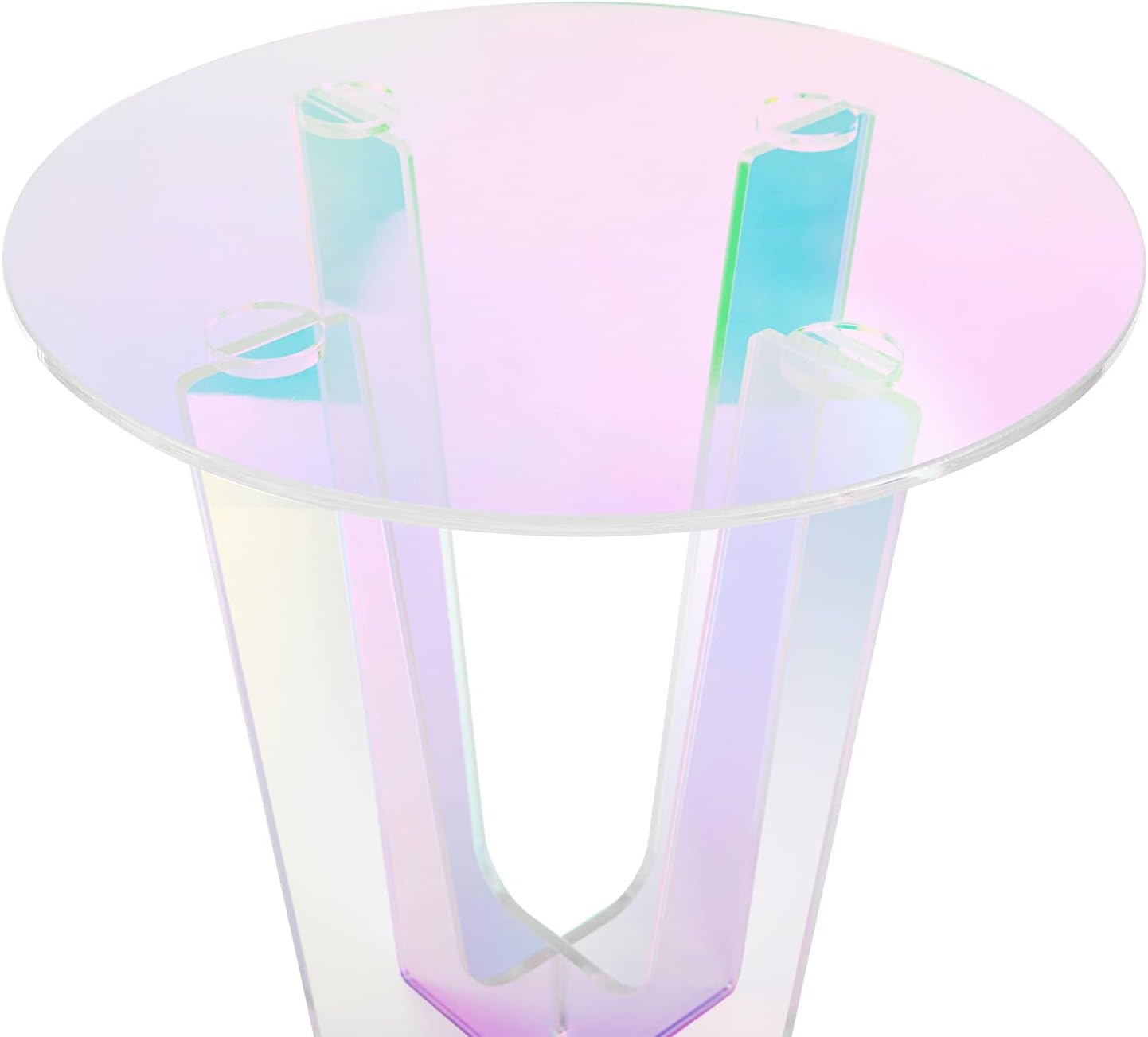 Acrylic Side Table Iridescent Rectangle Coffee Table with Storage Shelf W768449