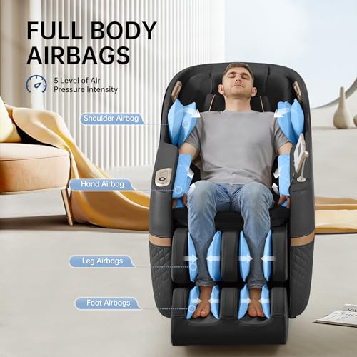 Real Relax Massage Chair F7 Black Shiatsu Recliner with Heat Z387739