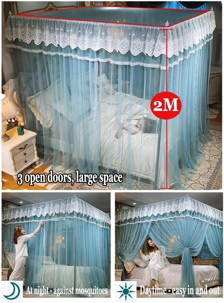 4 Corner Post Bed Canopy, Princess Room Bed Curtain Mosquito Net, Twin Queen King Q61830