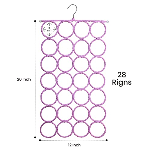Scarf Hanger 28 Rings for Scarves, Shawls, Belts & Accessories (Black) K298324