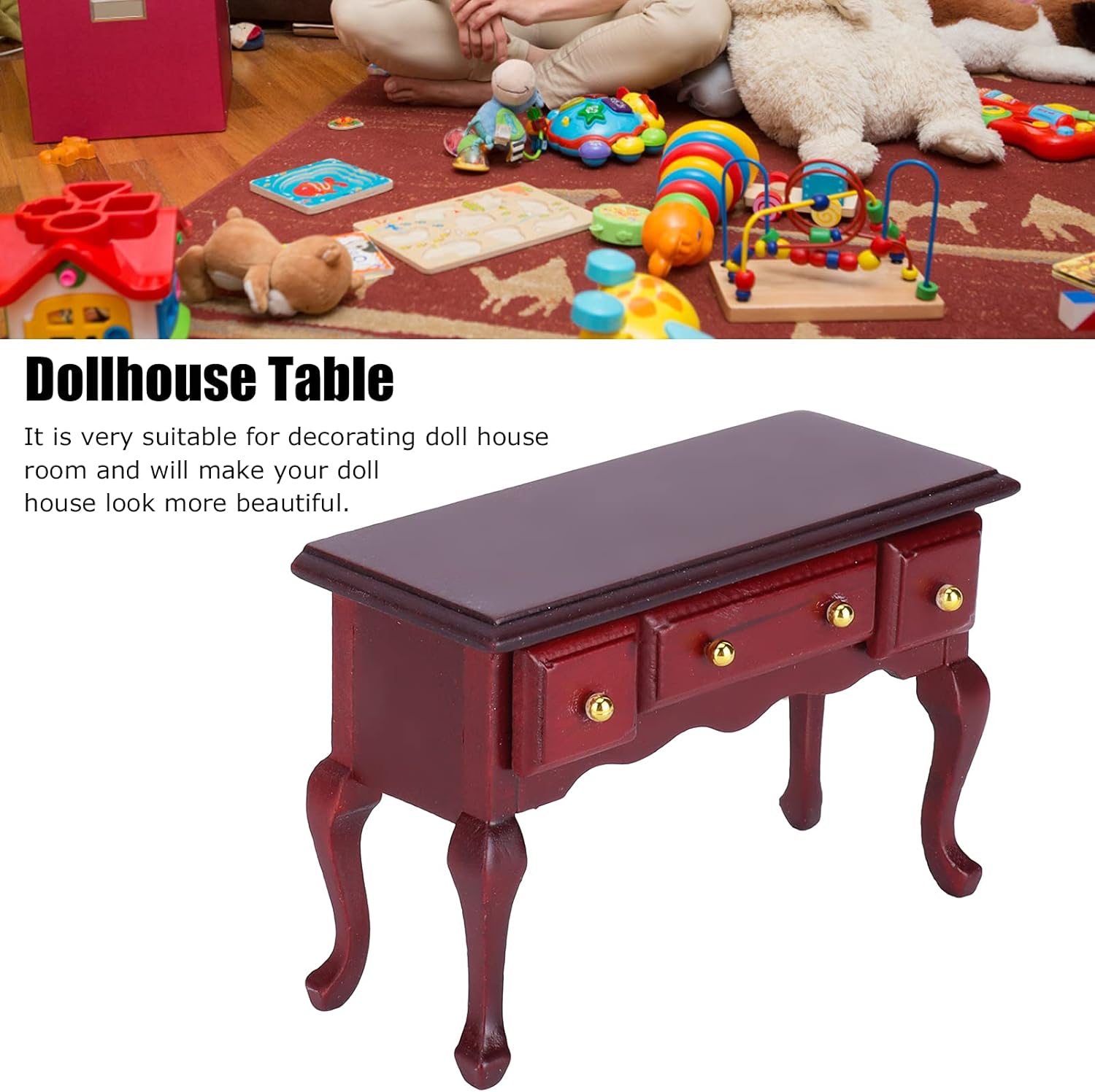 Mini Wooden Dollhouse Table DIY Furnishings Accessories F575935