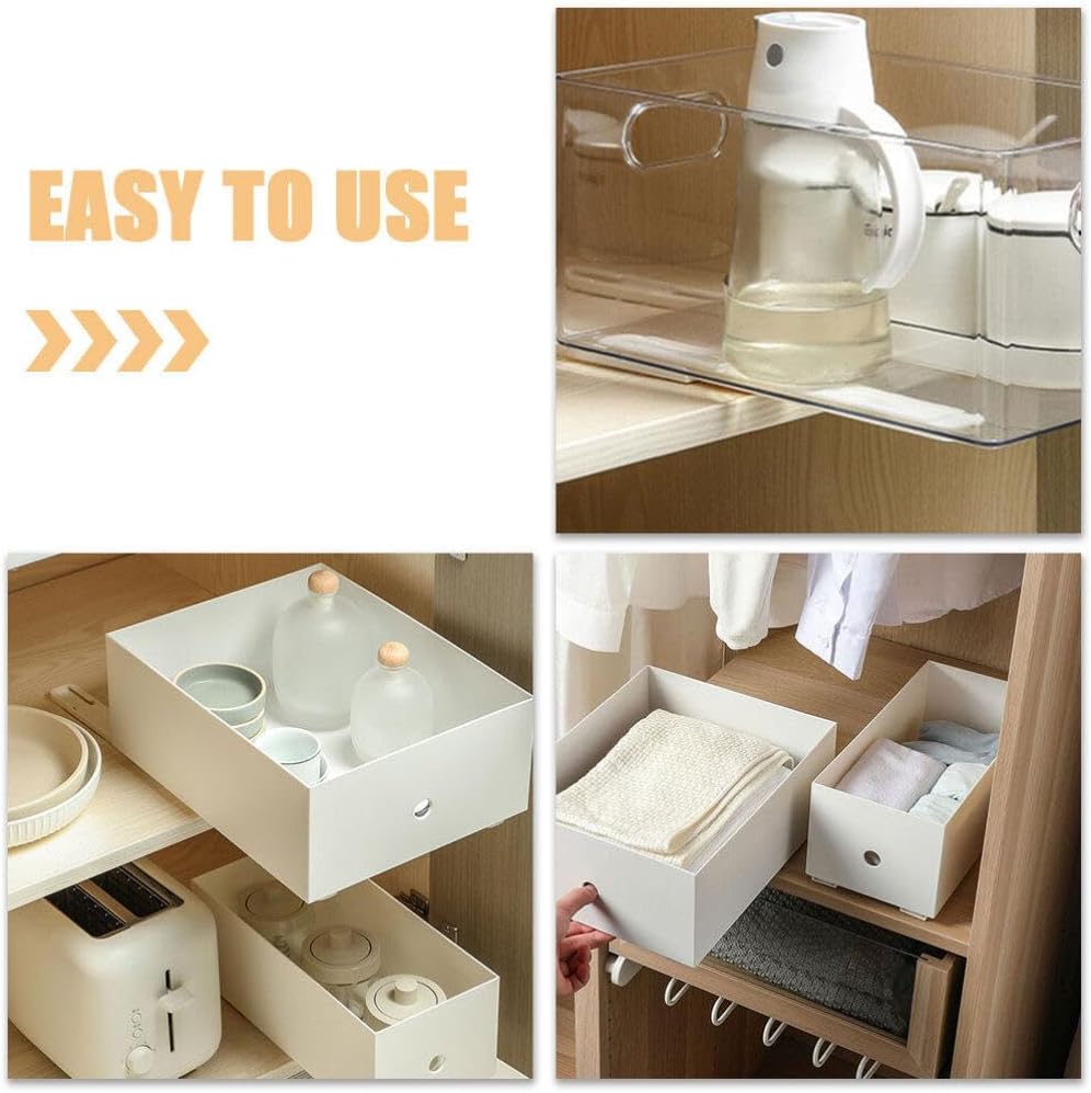 Housoutil Drawer Slides, 4Pcs Screw-On Plastic Drawer Rails Guide Rails V540