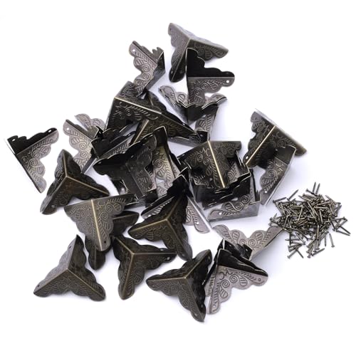 36 PCS Stair Dust Inner Corners for Wooden Steps, Antique Decorative Corner with Screws (Bronze) I947
