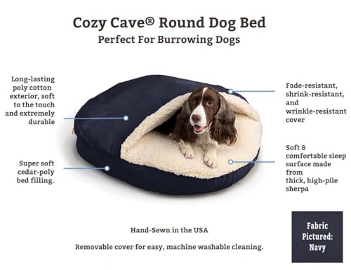 Snoozer Luxury Microsuede Cozy Cave Pet Bed, Small, Buckskin M82863